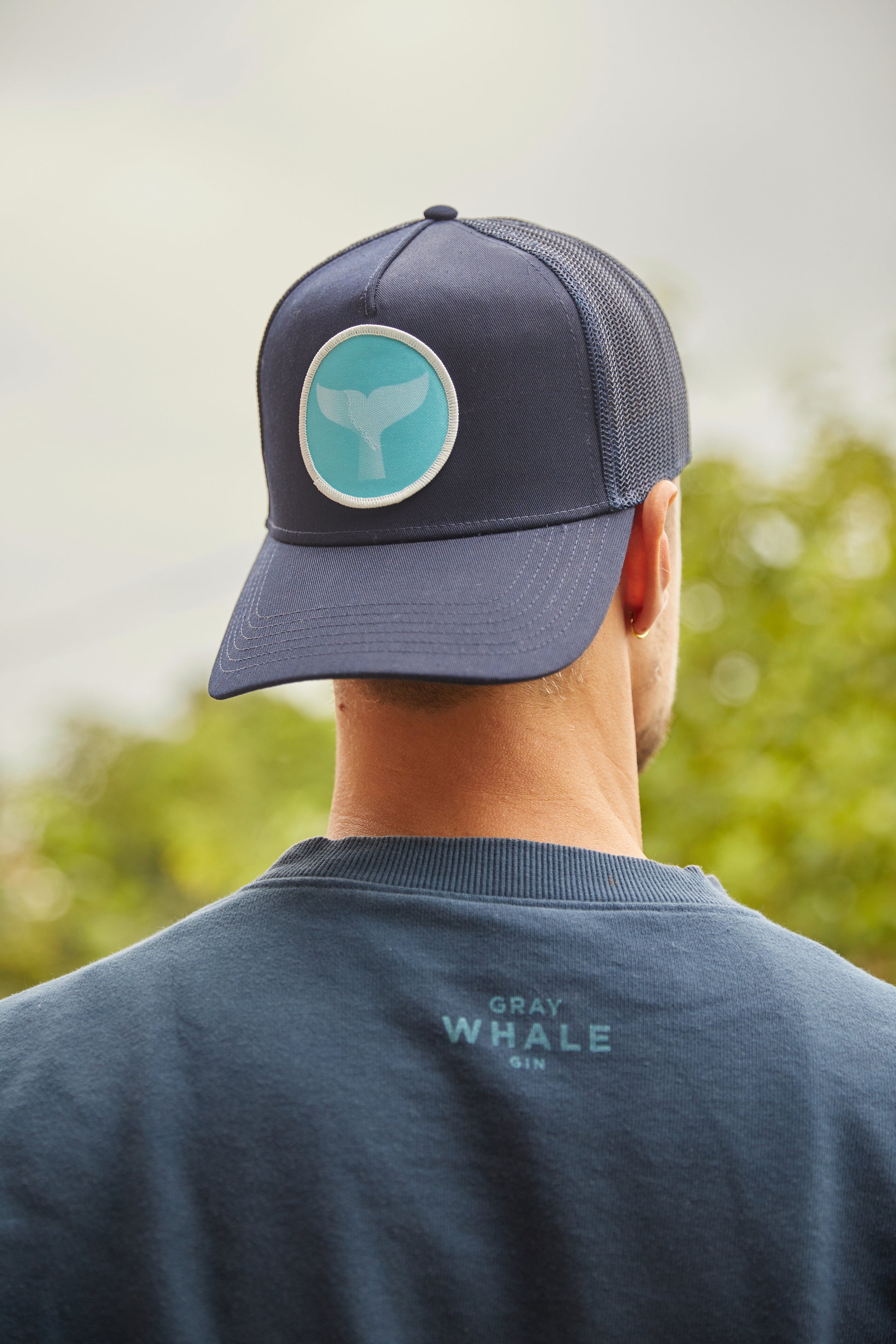 Gray Whale Gin Trucker Hat with Patch